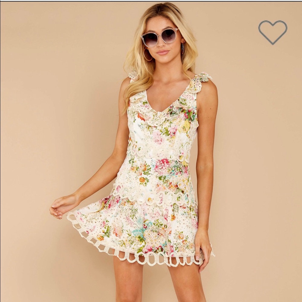 NWOT Red Dress floral mini dress